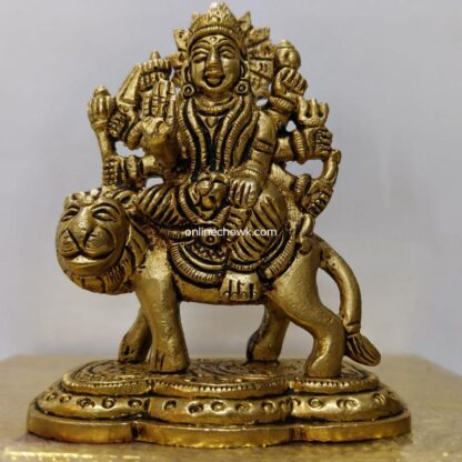 durga mata murti brass